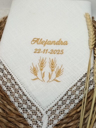 Pañuelo Bautizo Espigas de Trigo. [2]