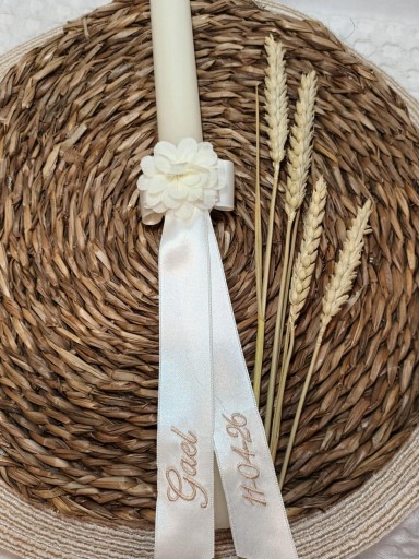 Vela Bautizo  bordada con Flor nº23 [2]