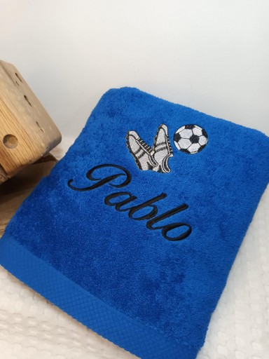 Toalla  azulón Botas y Balón fútbol  [2]