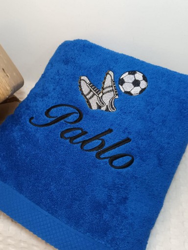 Toalla  azulón Botas y Balón fútbol  [3]