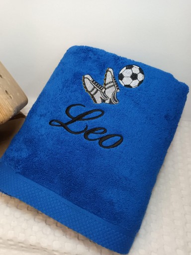 Toalla  azulón Botas y Balón fútbol 