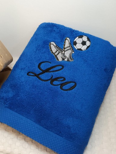 Toalla  azulón Botas y Balón fútbol  [1]