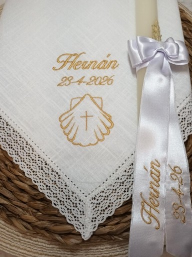 Pañuelo y vela Bautizo Hernán [2]