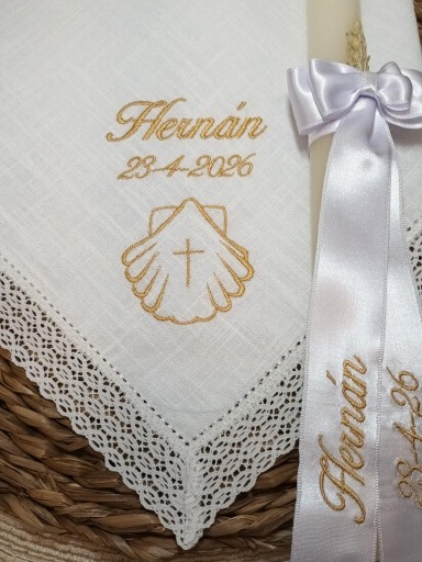 Pañuelo y vela Bautizo Hernán [3]