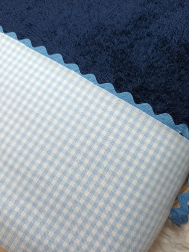 Toalla marino con cenefa de vichy [0]