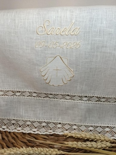 Toalla Bautizo crudo.