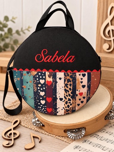 Funda Pandereta Camuflaje y Corazones