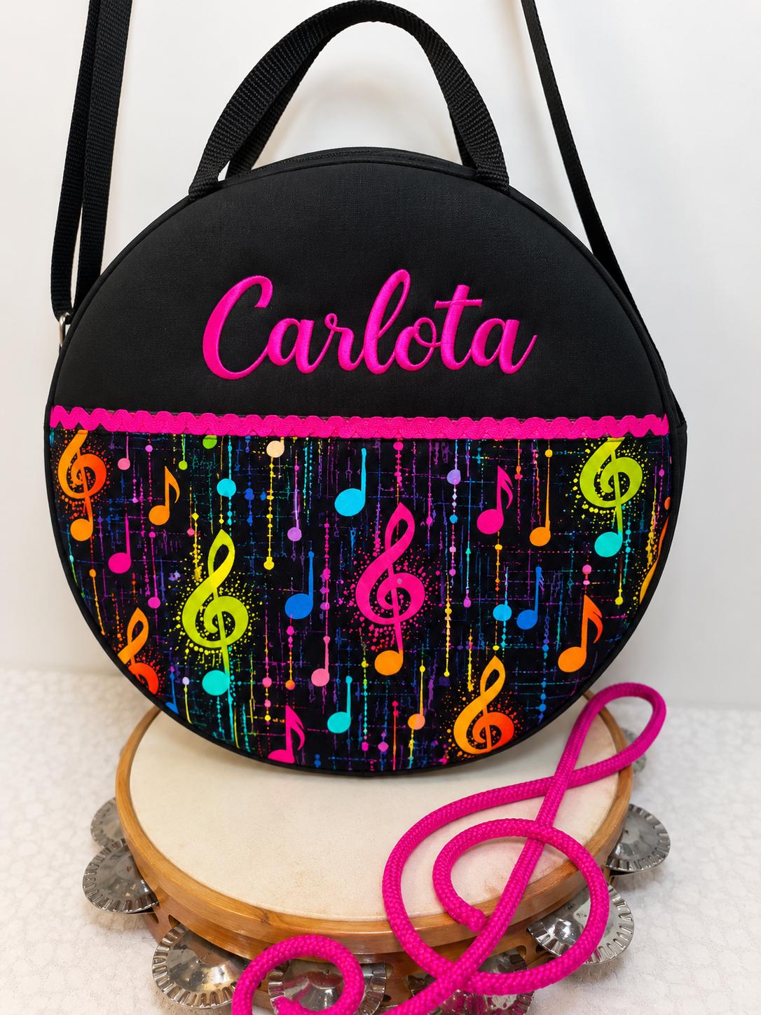 Funda Pandereta Lluvia de Notas