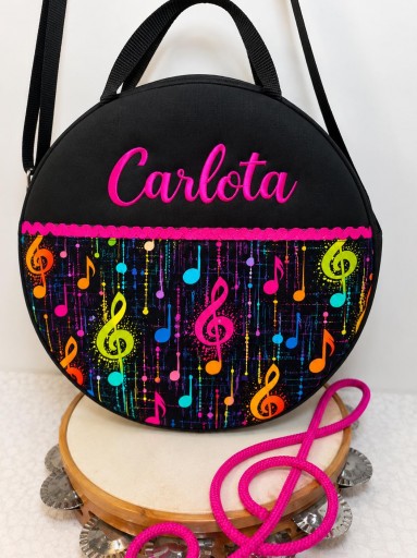 Funda Pandereta Lluvia de Notas