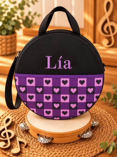 Funda Pandereta Corazones.