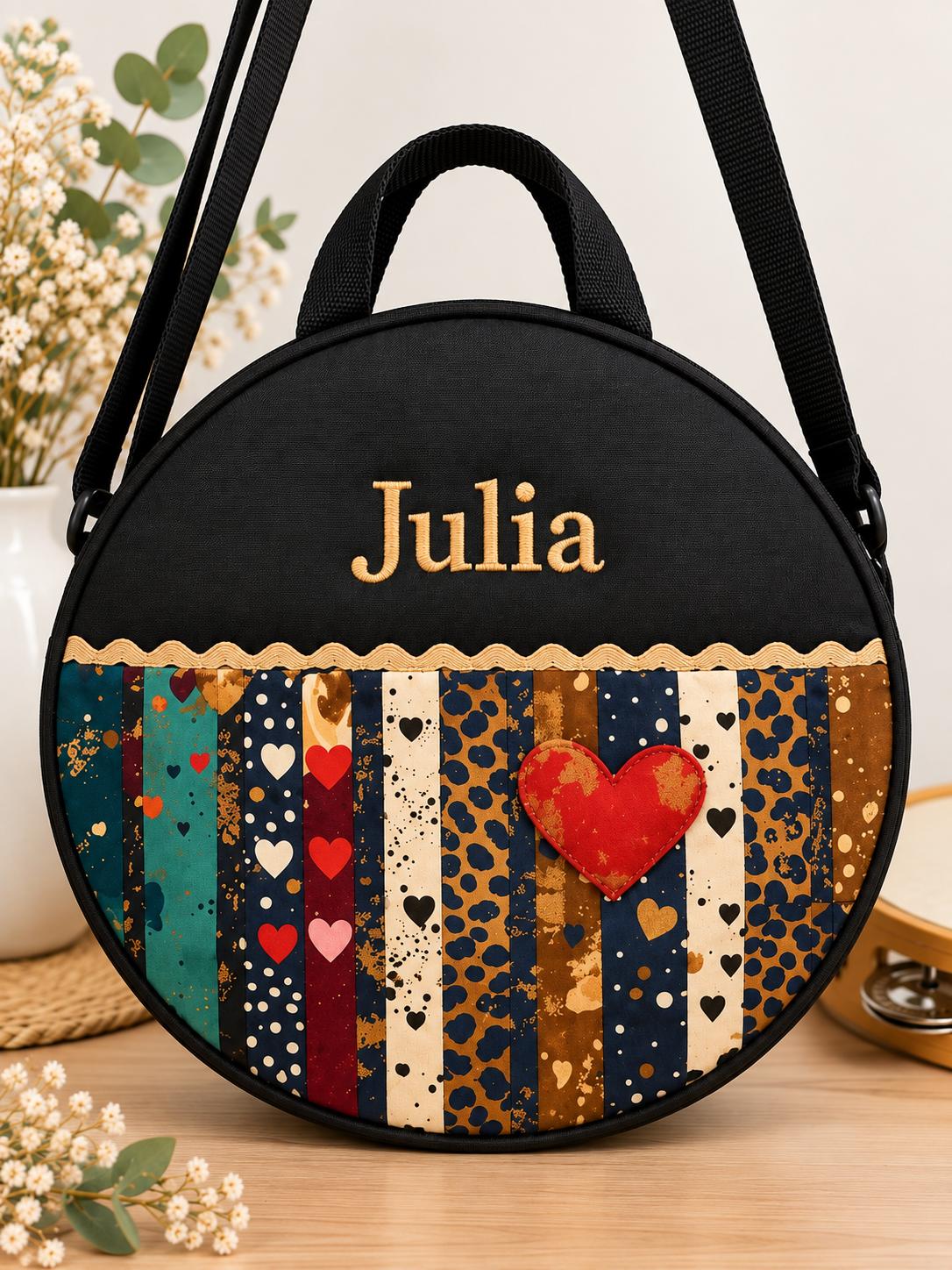 Funda Pandereta Camuflaje y Corazones