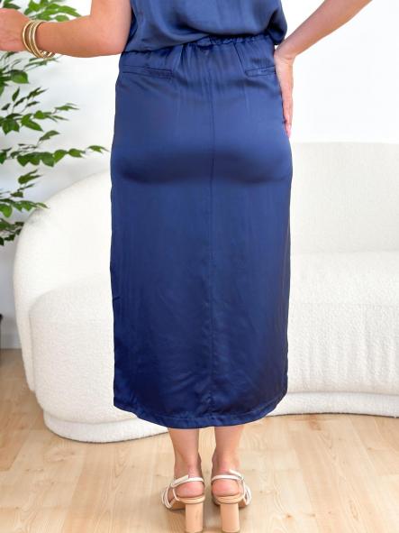 Falda Antara Satén Azul [1]
