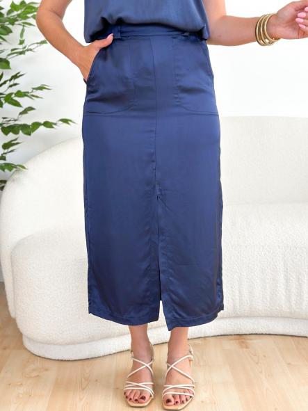 Falda Antara Satén Azul [3]