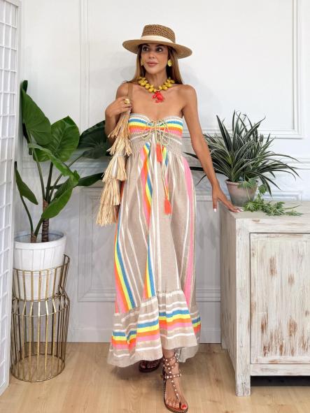 Vestido Flúor Topo