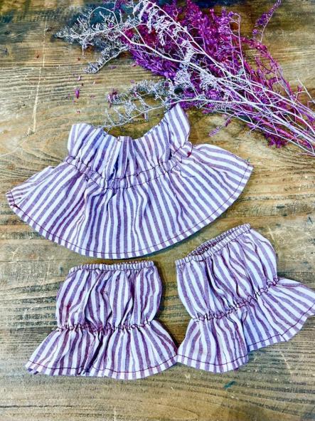 Conjunto Cuello y Puños Malva