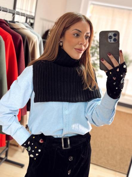 Conjunto Cuello Apricot Negro