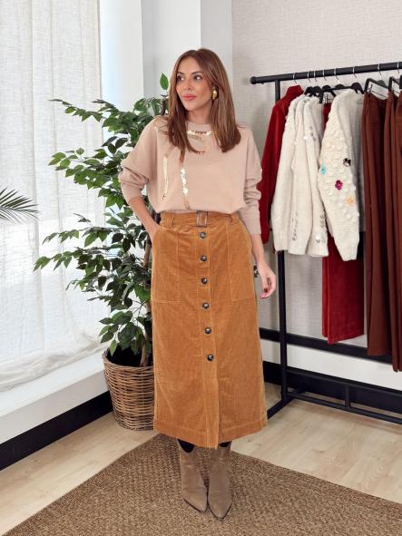 Falda Pana Ubera Camel