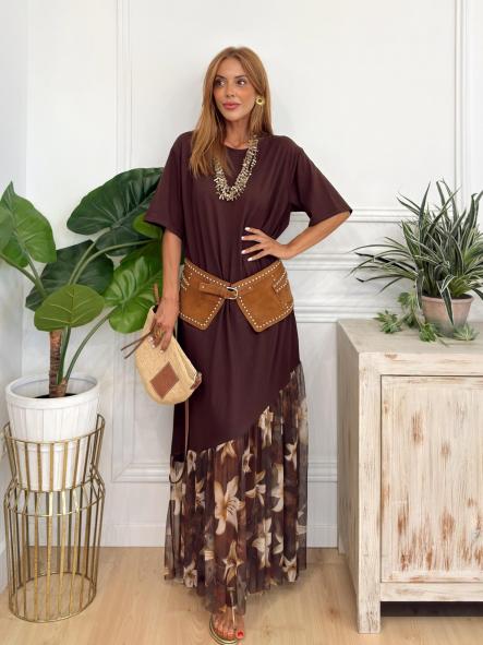 Vestido Flower Ovw Chocolate