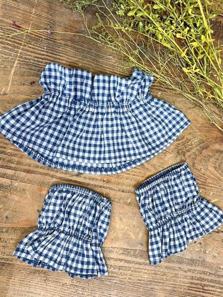 Conjunto Cuello y Puños Vichy Marino [0]