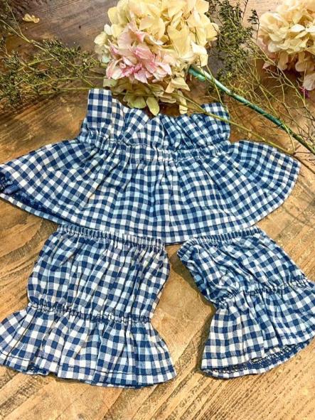 Conjunto Cuello y Puños Vichy Verde