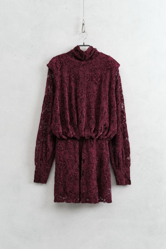 Vestido Encaje Burdeos