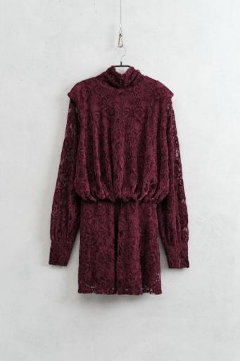 Vestido Encaje Burdeos