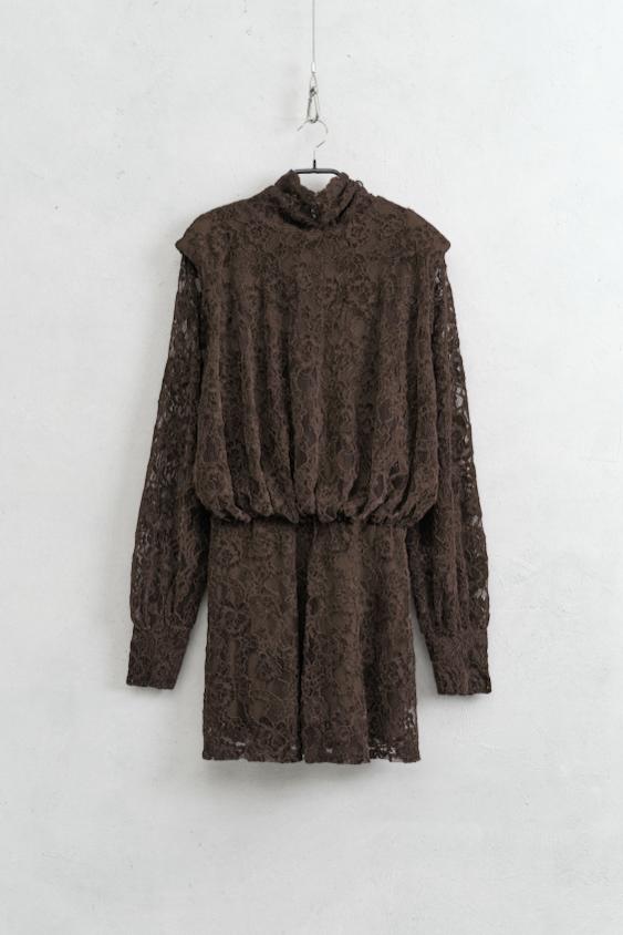 Vestido Encaje Marrón