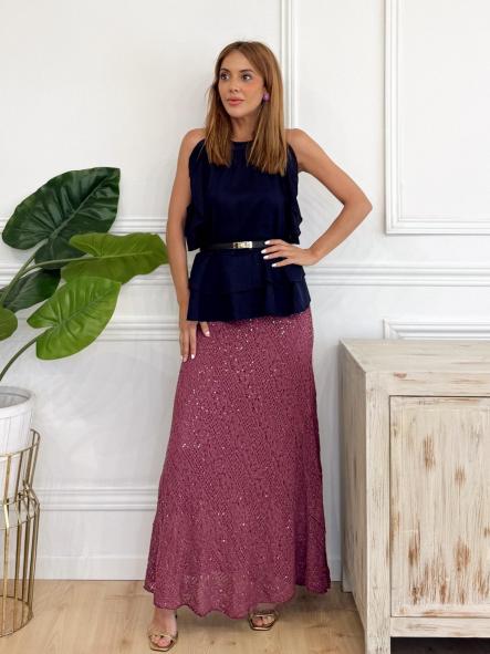 Falda Eddia Morado