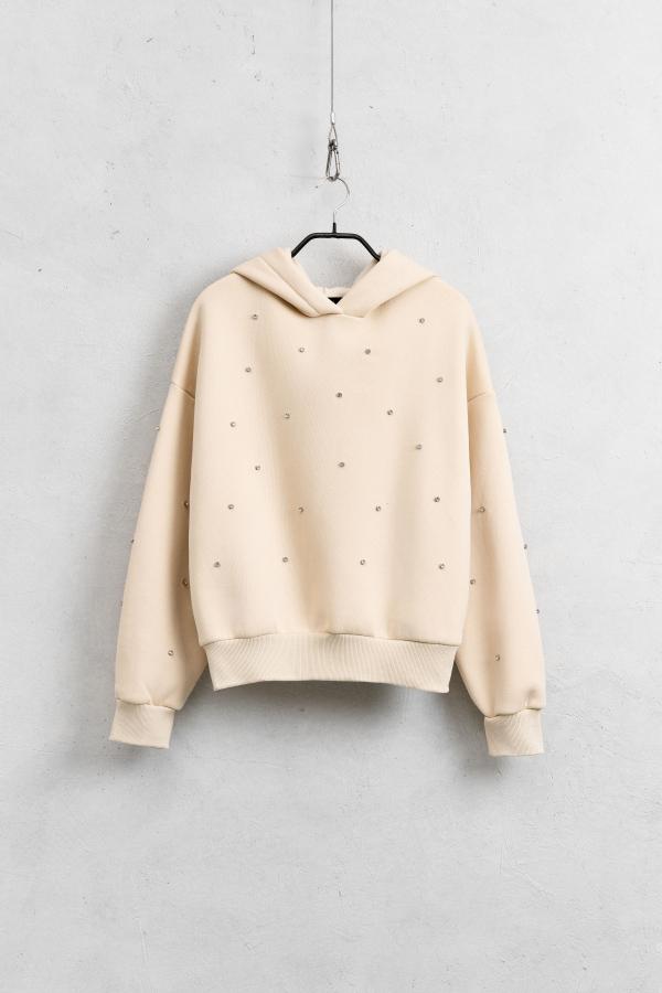 Sudadera Pedrería Crudo