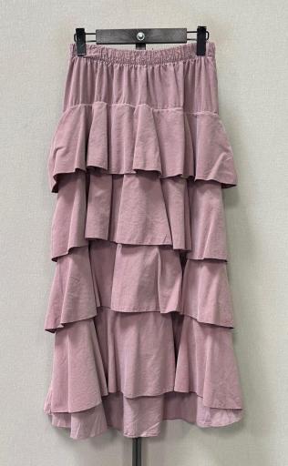 Falda Cintia Volantes Rosa  