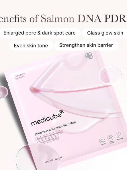 MEDICUBE Mascarilla de gel de colágeno ROSA SALMÓN PDRN 28 g [1]