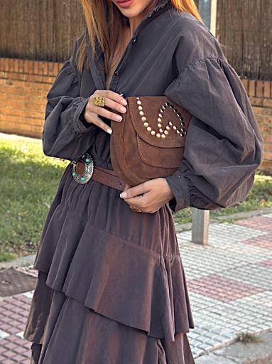 Camisa Cintia Pana Chocolate