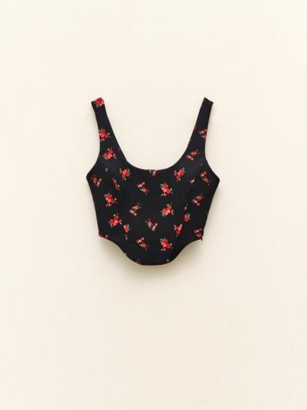 Top Iria Flower Negro