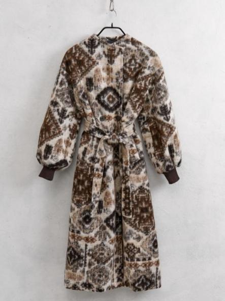 Abrigo Tirineta Estampado Crudo