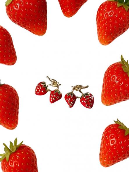 Pendientes Racimo Fresas
