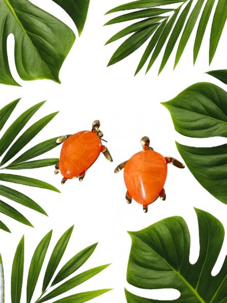 Pendientes Tortuga Naranja