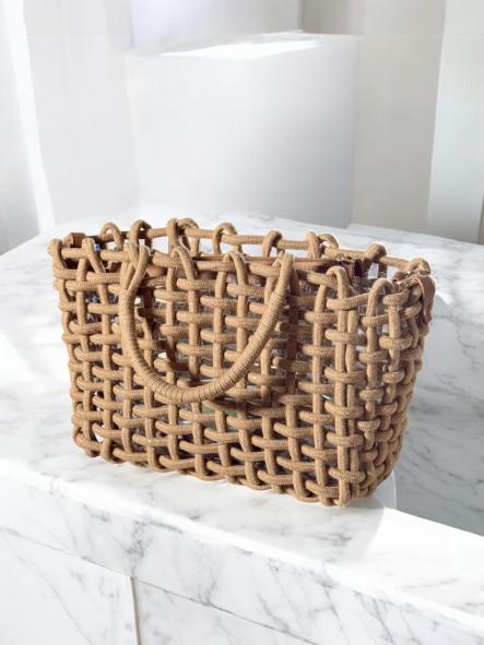 Bolso Brillo Algodón Camel