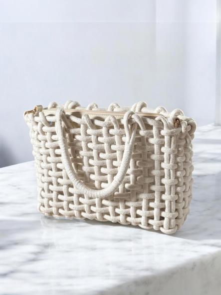 Bolso Brillo Algodón Blanco