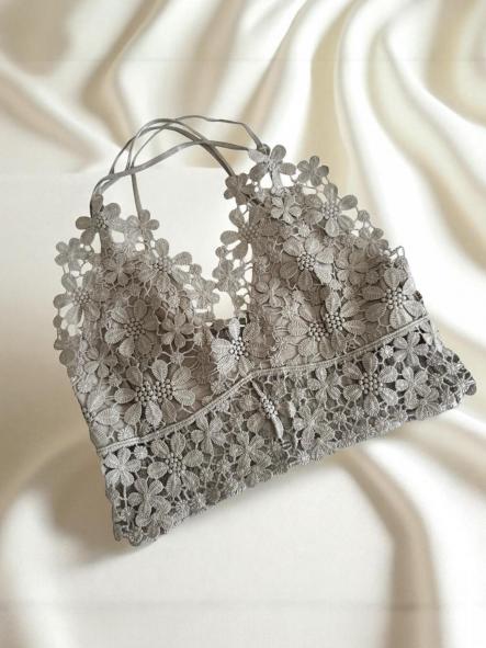 Top Encaje Gris