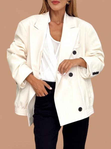 Bomber Oversize Blanco Roto 