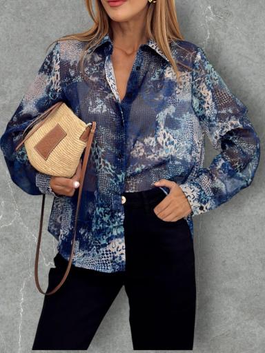 Blusa Atinas Gasa Azul