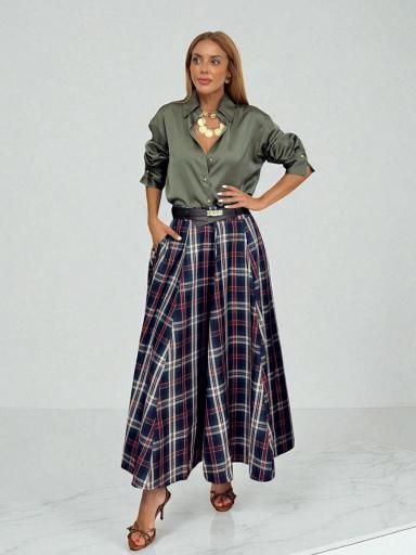Falda Tartán Claudia Verde