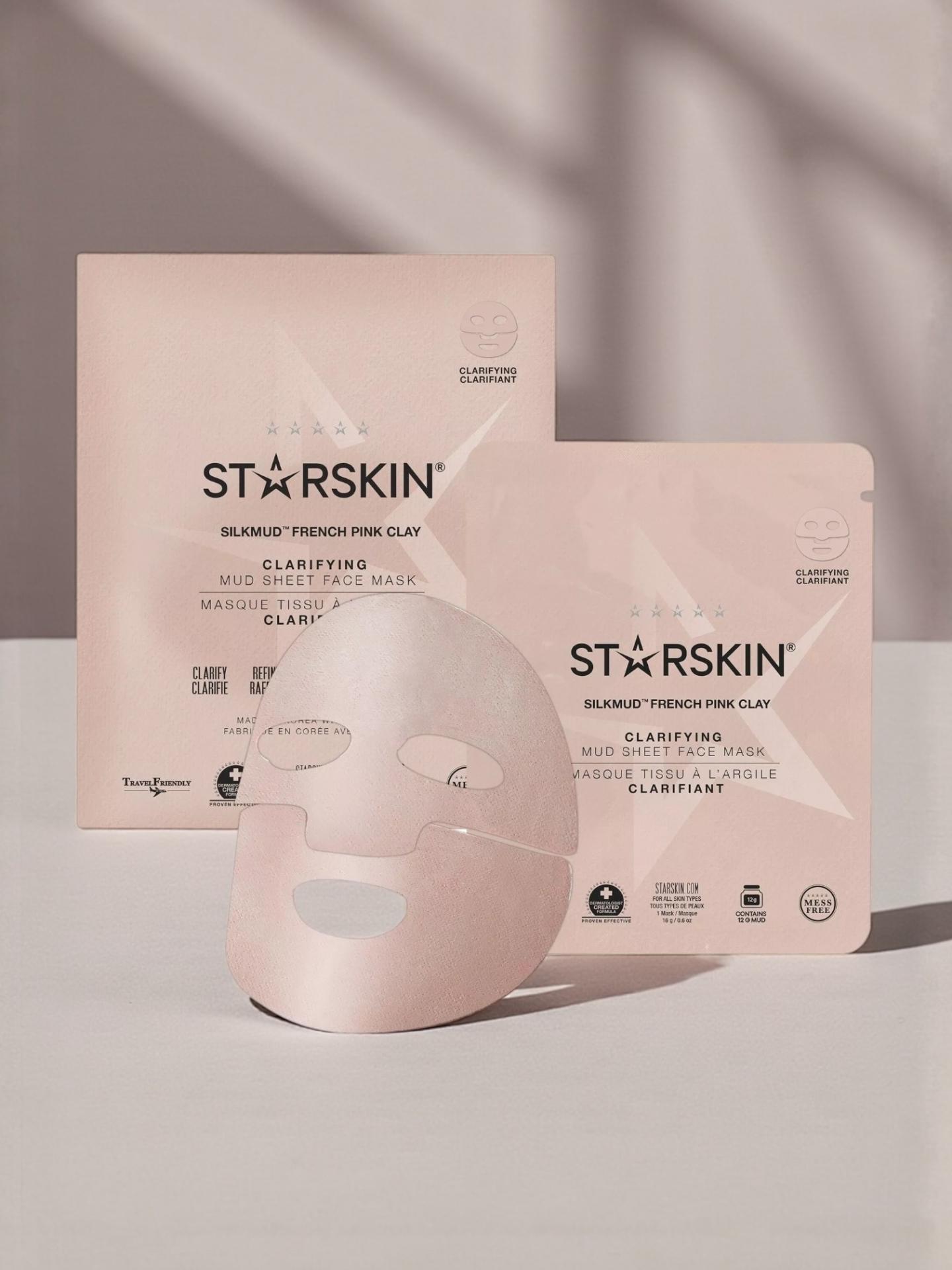Mascarilla en lámina de barro purificante de arcilla rosa francesa Silkmud ™