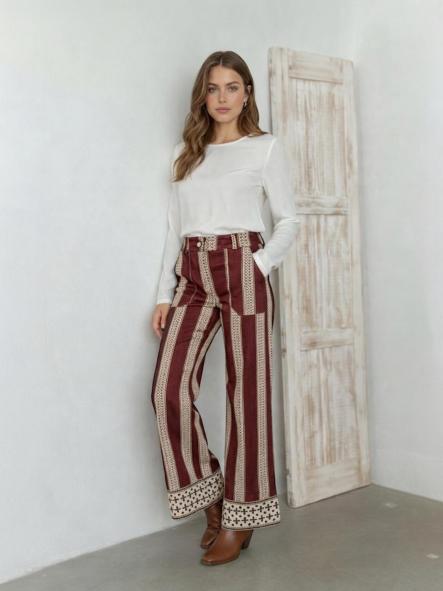 Pantalón Paulette Burdeos