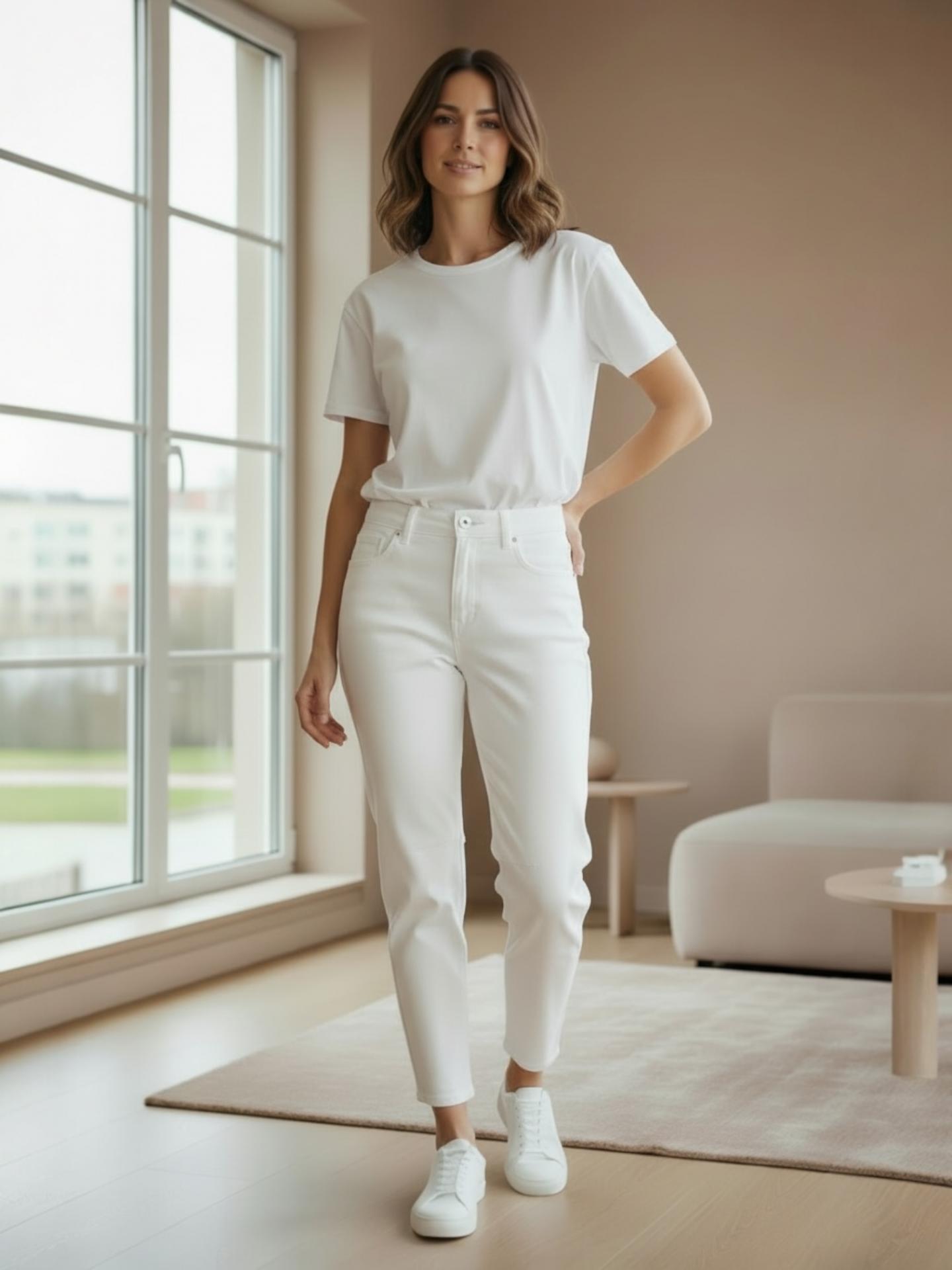 Jeans MomFit 8059 Blanco