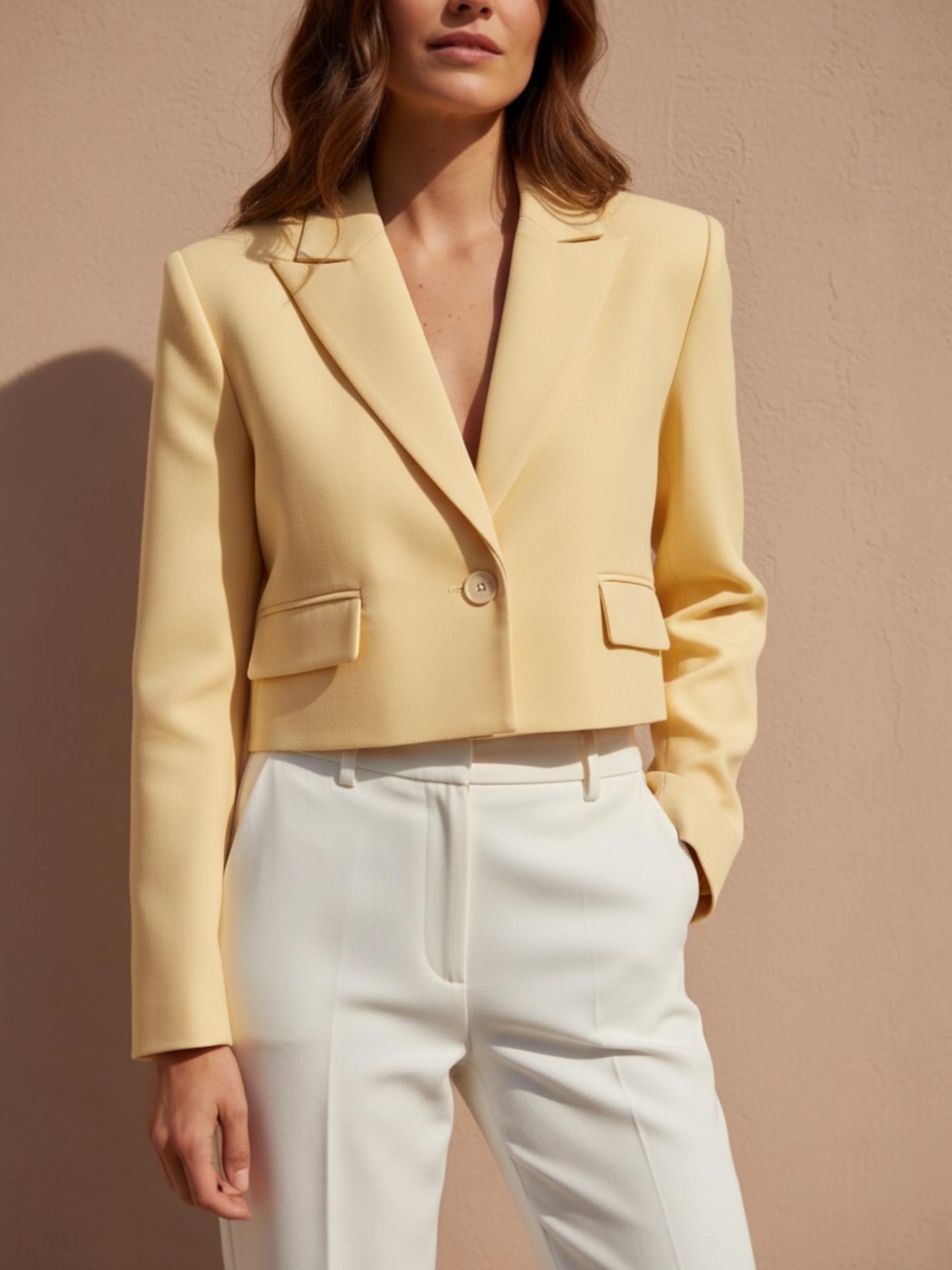 Chaqueta Crop Vainilla