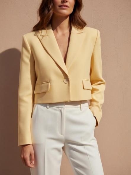 Chaqueta Crop Vainilla