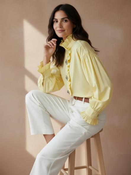Camisa Silvia Amarillo Pastel  [1]