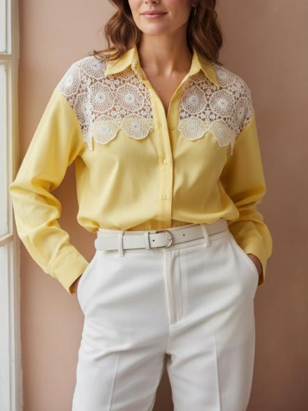 Camisa Rial Amarillo Pastel 