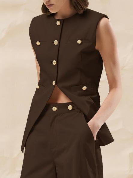 Chaleco France Marrón  